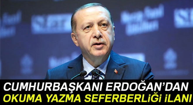 Cumhurbaşkanı'ndan Okuma-Yazma seferberliğine destek